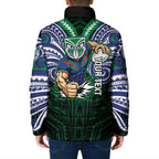 Custom New Zealand Warriors Padded Jacket Maori Warrior Polynesia Islander Rugby Mascot