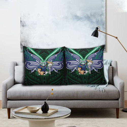Custom New Zealand Warriors Pillow Cover Maori Warrior Polynesia Islander Rugby Mascot