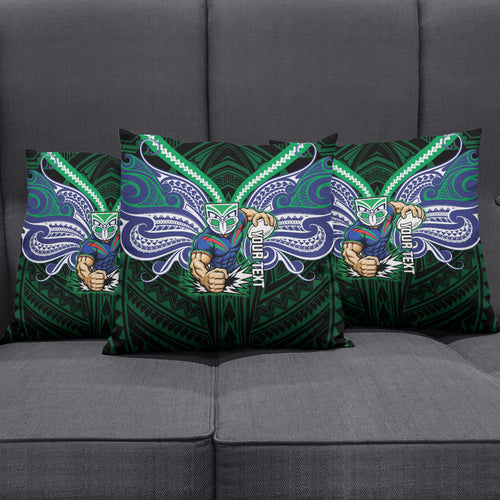 Custom New Zealand Warriors Pillow Cover Maori Warrior Polynesia Islander Rugby Mascot