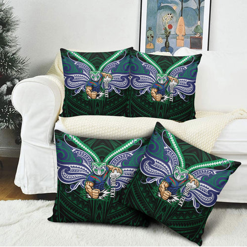 Custom New Zealand Warriors Pillow Cover Maori Warrior Polynesia Islander Rugby Mascot