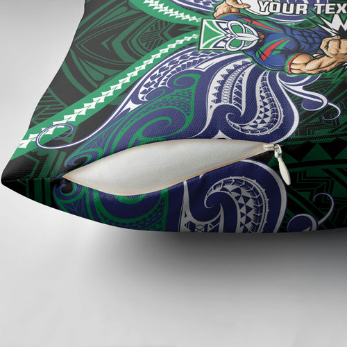 Custom New Zealand Warriors Pillow Cover Maori Warrior Polynesia Islander Rugby Mascot