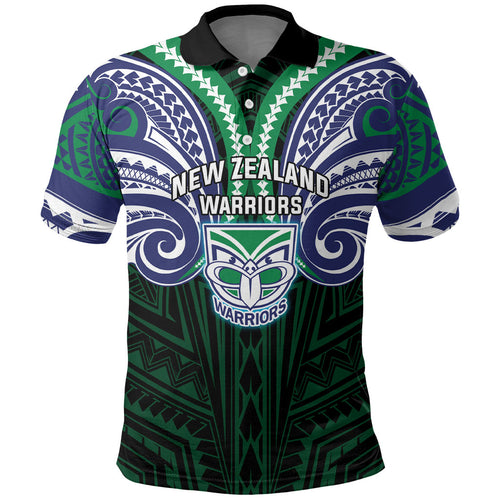 Custom New Zealand Warriors Polo Shirt Maori Warrior Polynesia Islander Rugby Mascot