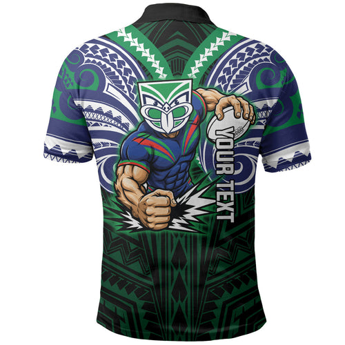 Custom New Zealand Warriors Polo Shirt Maori Warrior Polynesia Islander Rugby Mascot
