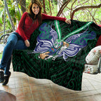 Custom New Zealand Warriors Quilt Maori Warrior Polynesia Islander Rugby Mascot