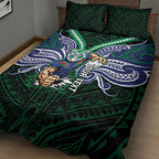 Custom New Zealand Warriors Quilt Bed Set Maori Warrior Polynesia Islander Rugby Mascot