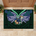 Custom New Zealand Warriors Rubber Doormat Maori Warrior Polynesia Islander Rugby Mascot