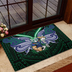 Custom New Zealand Warriors Rubber Doormat Maori Warrior Polynesia Islander Rugby Mascot