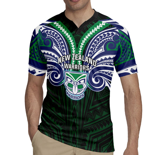 Custom New Zealand Warriors Rugby Jersey Maori Warrior Polynesia Islander Rugby Mascot