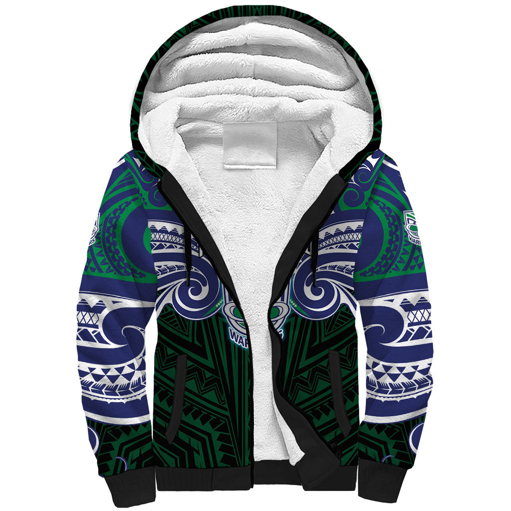 Custom New Zealand Warriors Sherpa Hoodie Maori Warrior Polynesia Islander Rugby Mascot