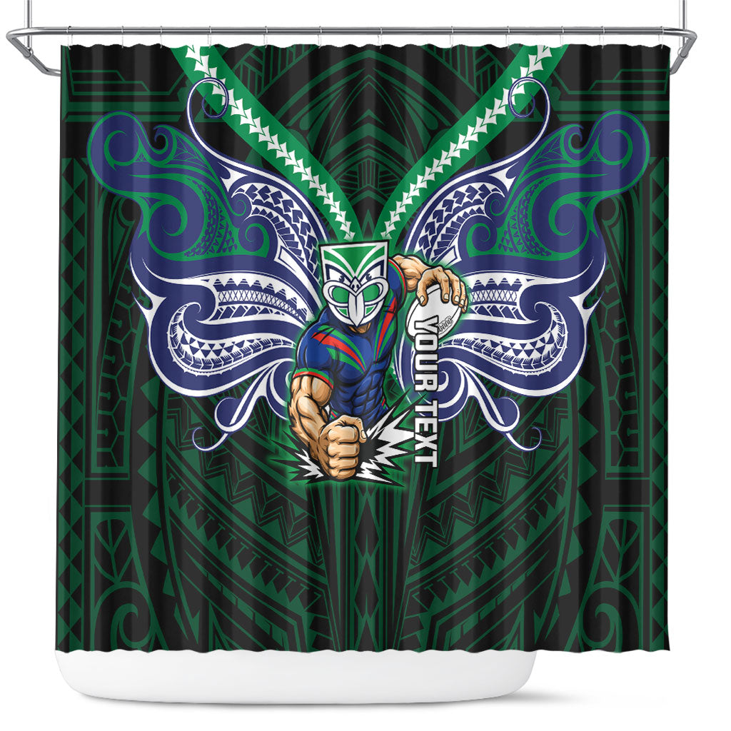 Custom New Zealand Warriors Shower Curtain Maori Warrior Polynesia Islander Rugby Mascot