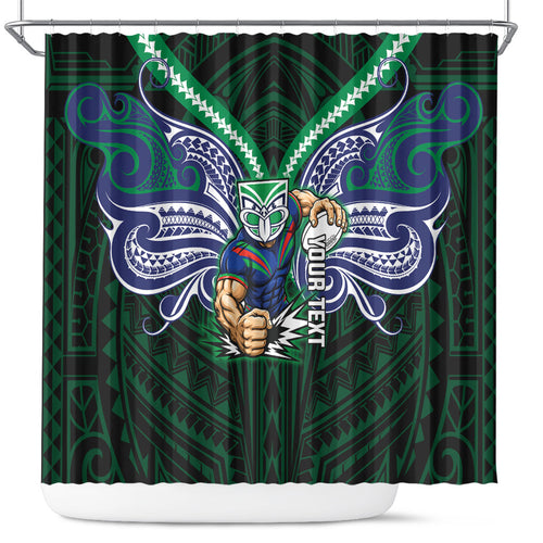 Custom New Zealand Warriors Shower Curtain Maori Warrior Polynesia Islander Rugby Mascot