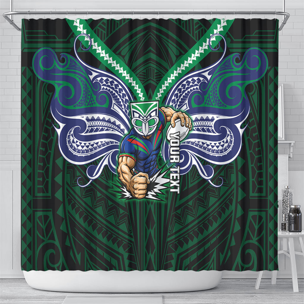 Custom New Zealand Warriors Shower Curtain Maori Warrior Polynesia Islander Rugby Mascot