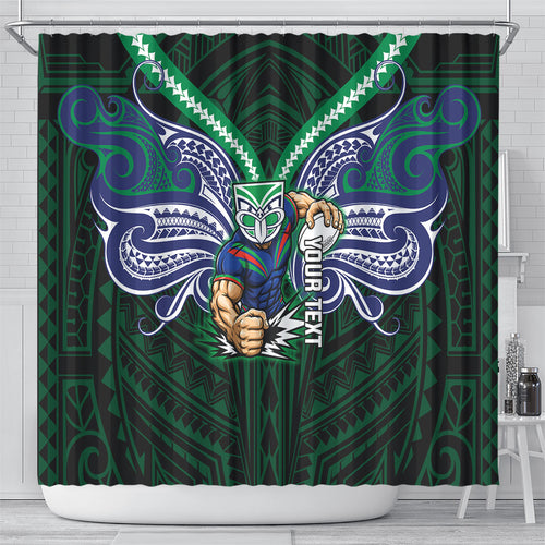 Custom New Zealand Warriors Shower Curtain Maori Warrior Polynesia Islander Rugby Mascot