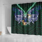 Custom New Zealand Warriors Shower Curtain Maori Warrior Polynesia Islander Rugby Mascot