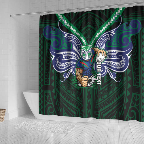 Custom New Zealand Warriors Shower Curtain Maori Warrior Polynesia Islander Rugby Mascot