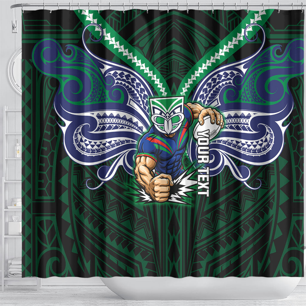 Custom New Zealand Warriors Shower Curtain Maori Warrior Polynesia Islander Rugby Mascot