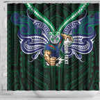 Custom New Zealand Warriors Shower Curtain Maori Warrior Polynesia Islander Rugby Mascot