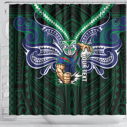Custom New Zealand Warriors Shower Curtain Maori Warrior Polynesia Islander Rugby Mascot