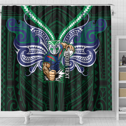 Custom New Zealand Warriors Shower Curtain Maori Warrior Polynesia Islander Rugby Mascot