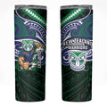 Custom New Zealand Warriors Skinny Tumbler Maori Warrior Polynesia Islander Rugby Mascot