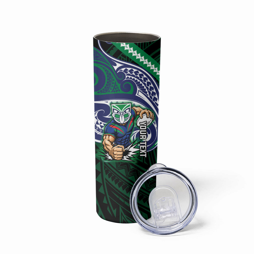 Custom New Zealand Warriors Skinny Tumbler Maori Warrior Polynesia Islander Rugby Mascot