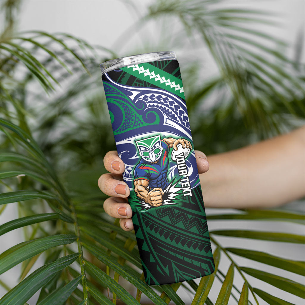 Custom New Zealand Warriors Skinny Tumbler Maori Warrior Polynesia Islander Rugby Mascot