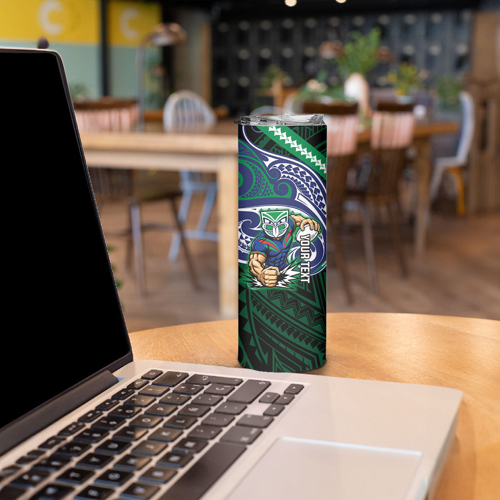 Custom New Zealand Warriors Skinny Tumbler Maori Warrior Polynesia Islander Rugby Mascot