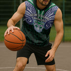 Custom New Zealand Warriors Sleeveless Hoodie Maori Warrior Polynesia Islander Rugby Mascot