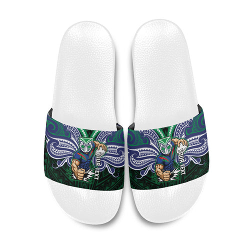 Custom New Zealand Warriors Slide Sandals Maori Warrior Polynesia Islander Rugby Mascot