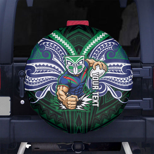 Custom New Zealand Warriors Spare Tire Cover Maori Warrior Polynesia Islander Rugby Mascot