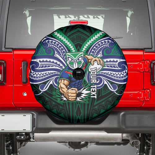 Custom New Zealand Warriors Spare Tire Cover Maori Warrior Polynesia Islander Rugby Mascot