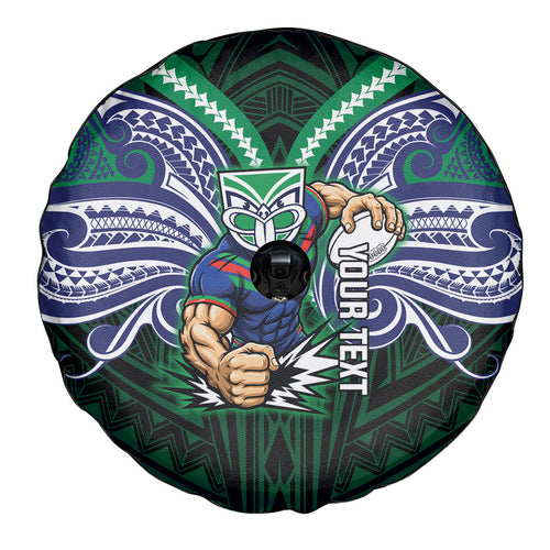 Custom New Zealand Warriors Spare Tire Cover Maori Warrior Polynesia Islander Rugby Mascot