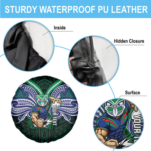 Custom New Zealand Warriors Spare Tire Cover Maori Warrior Polynesia Islander Rugby Mascot