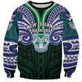 Custom New Zealand Warriors Sweatshirt Maori Warrior Polynesia Islander Rugby Mascot