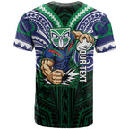 Custom New Zealand Warriors T Shirt Maori Warrior Polynesia Islander Rugby Mascot