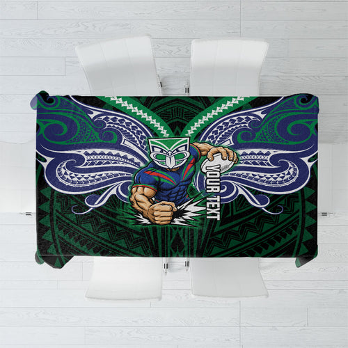 Custom New Zealand Warriors Tablecloth Maori Warrior Polynesia Islander Rugby Mascot