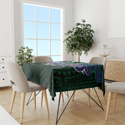 Custom New Zealand Warriors Tablecloth Maori Warrior Polynesia Islander Rugby Mascot
