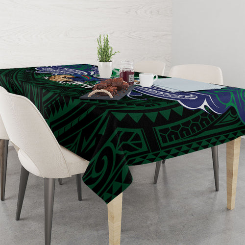 Custom New Zealand Warriors Tablecloth Maori Warrior Polynesia Islander Rugby Mascot