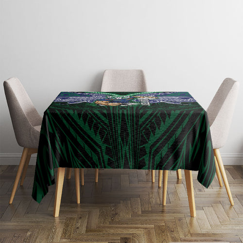 Custom New Zealand Warriors Tablecloth Maori Warrior Polynesia Islander Rugby Mascot