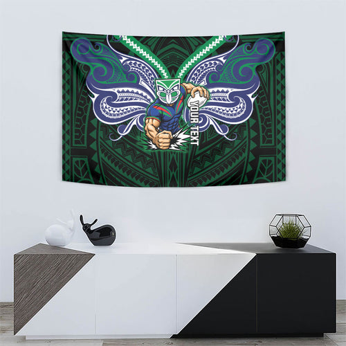 Custom New Zealand Warriors Tapestry Maori Warrior Polynesia Islander Rugby Mascot