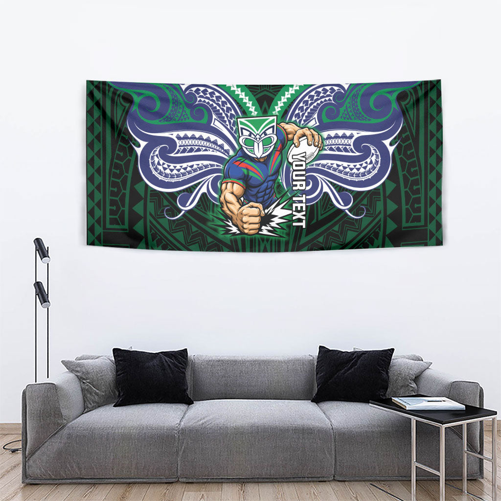 Custom New Zealand Warriors Tapestry Maori Warrior Polynesia Islander Rugby Mascot