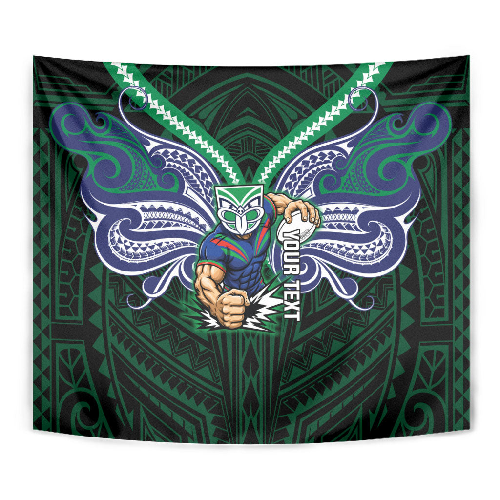 Custom New Zealand Warriors Tapestry Maori Warrior Polynesia Islander Rugby Mascot