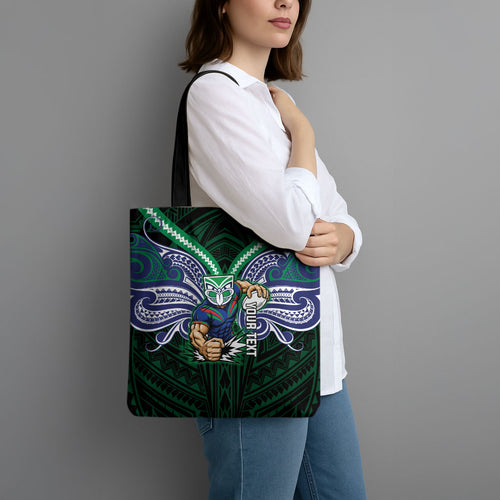Custom New Zealand Warriors Tote Bag Maori Warrior Polynesia Islander Rugby Mascot