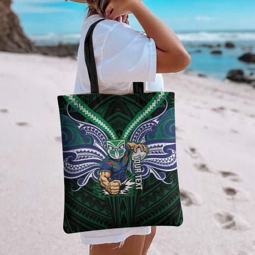 Custom New Zealand Warriors Tote Bag Maori Warrior Polynesia Islander Rugby Mascot
