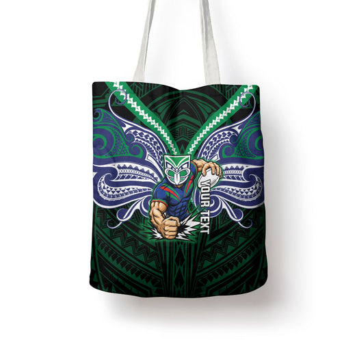 Custom New Zealand Warriors Tote Bag Maori Warrior Polynesia Islander Rugby Mascot
