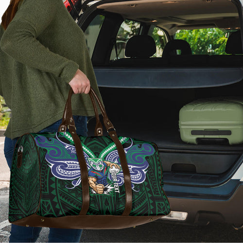 Custom New Zealand Warriors Travel Bag Maori Warrior Polynesia Islander Rugby Mascot
