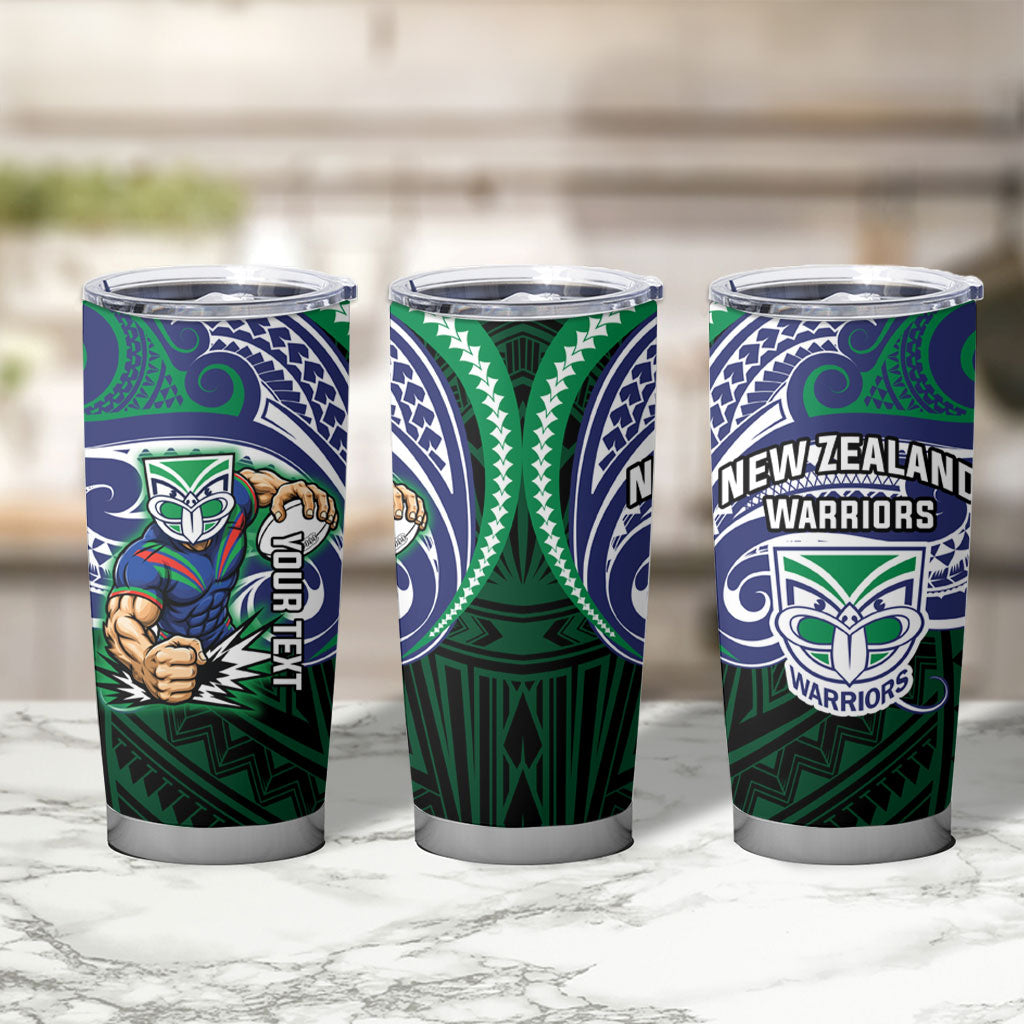 Custom New Zealand Warriors Tumbler Cup Maori Warrior Polynesia Islander Rugby Mascot