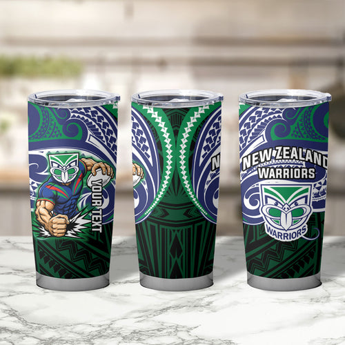 Custom New Zealand Warriors Tumbler Cup Maori Warrior Polynesia Islander Rugby Mascot