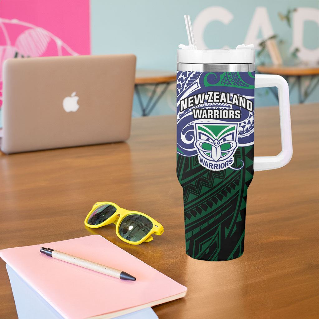 Custom New Zealand Warriors Tumbler With Handle Maori Warrior Polynesia Islander Rugby Mascot