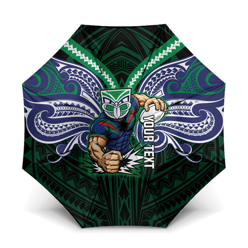 Custom New Zealand Warriors Umbrella Maori Warrior Polynesia Islander Rugby Mascot